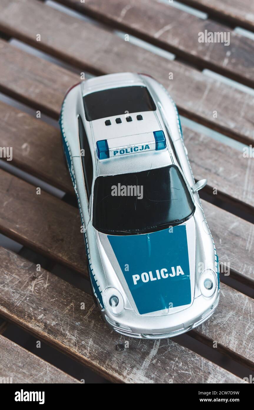 Plastic toy Police car Stock Photo Alamy