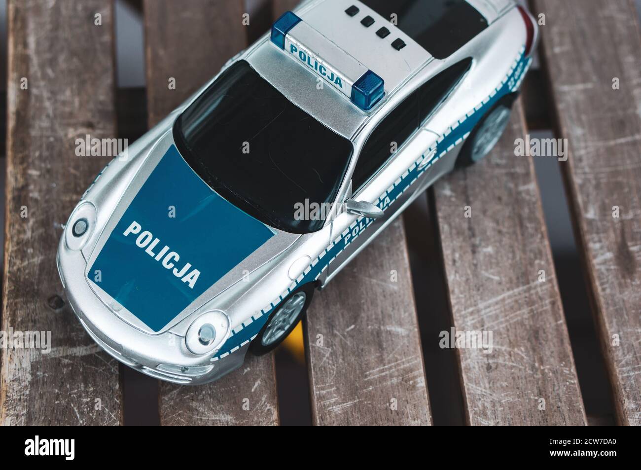 Plastic toy Police car Stock Photo Alamy