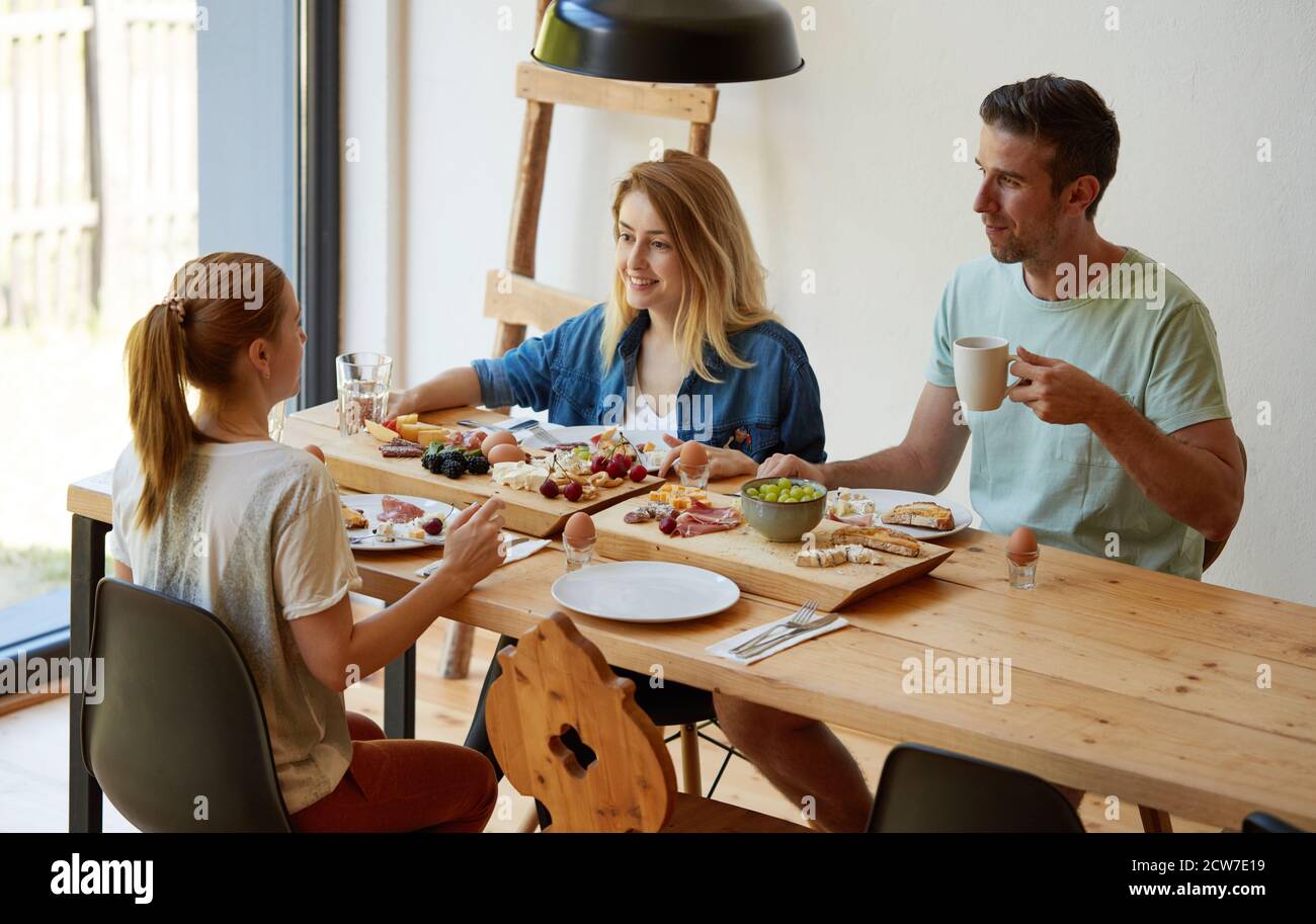 Breakfast with your best friends Stock Photo