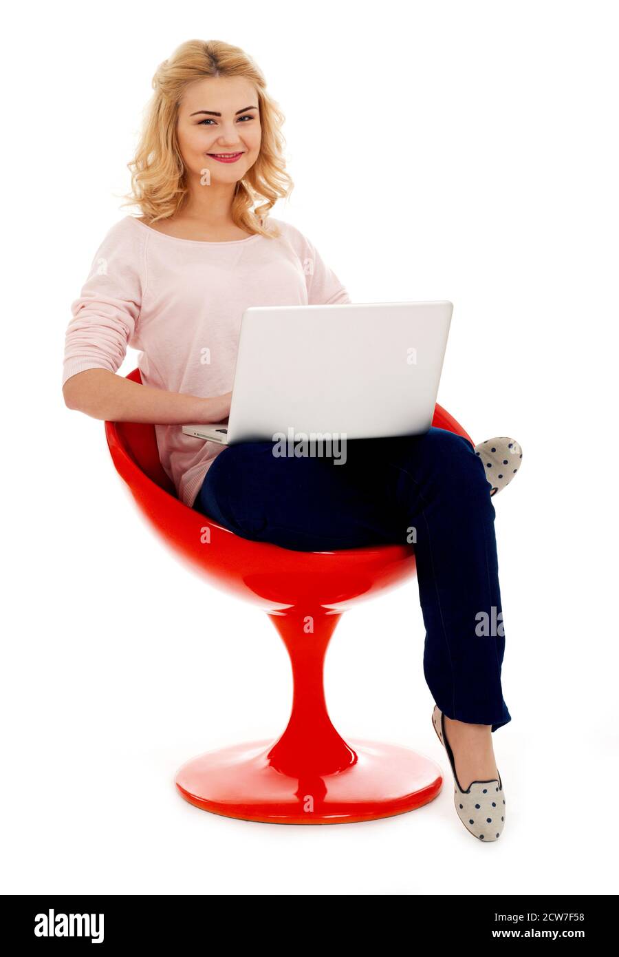 Young girl with laptop Stock Photo - Alamy