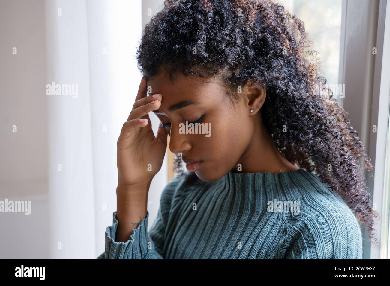 Black girl suffering for negative feelings portrait Stock Photo