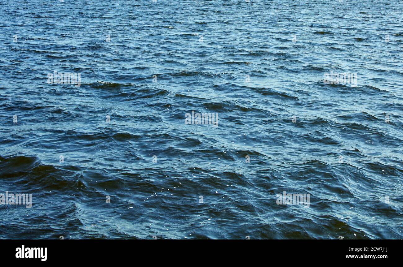 blue wavy water surface background Stock Photo