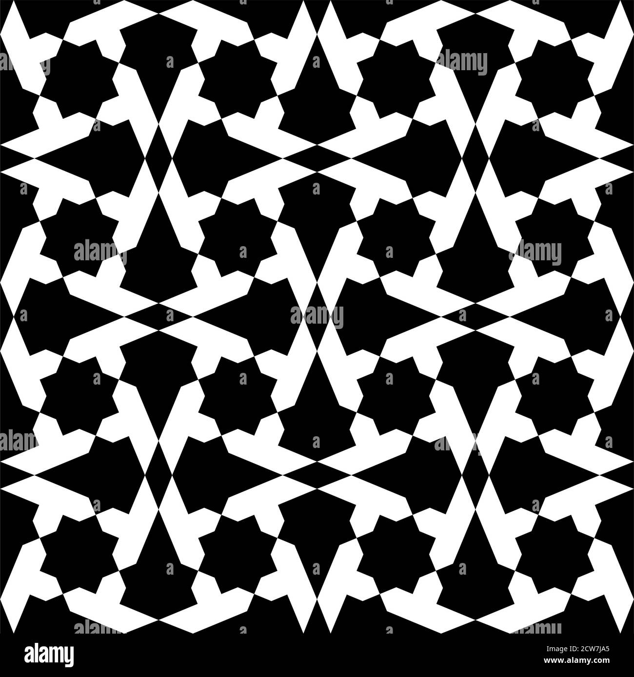Seamless geometric ornament based on traditional islamic art.Black