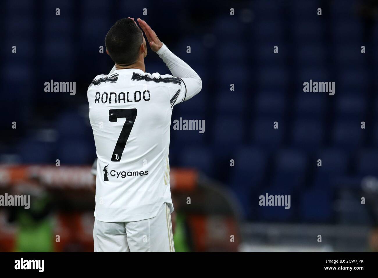 Cristiano Ronaldo (Juventus) dejected during the Serie A TIM match between  AS Roma and Juventus FC Roma at Stadio Olimpico on September 27, 2020 in  Rome, Italy.AS Roma and Juventus FC draw