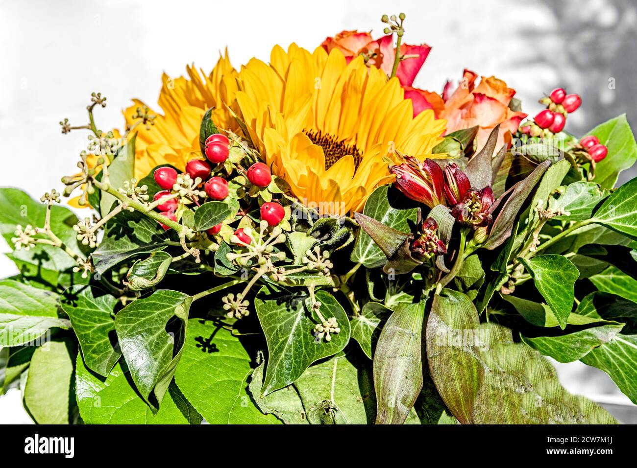 Flower bouguet in autumn; herbstlicher Blumenstrauß Stock Photo
