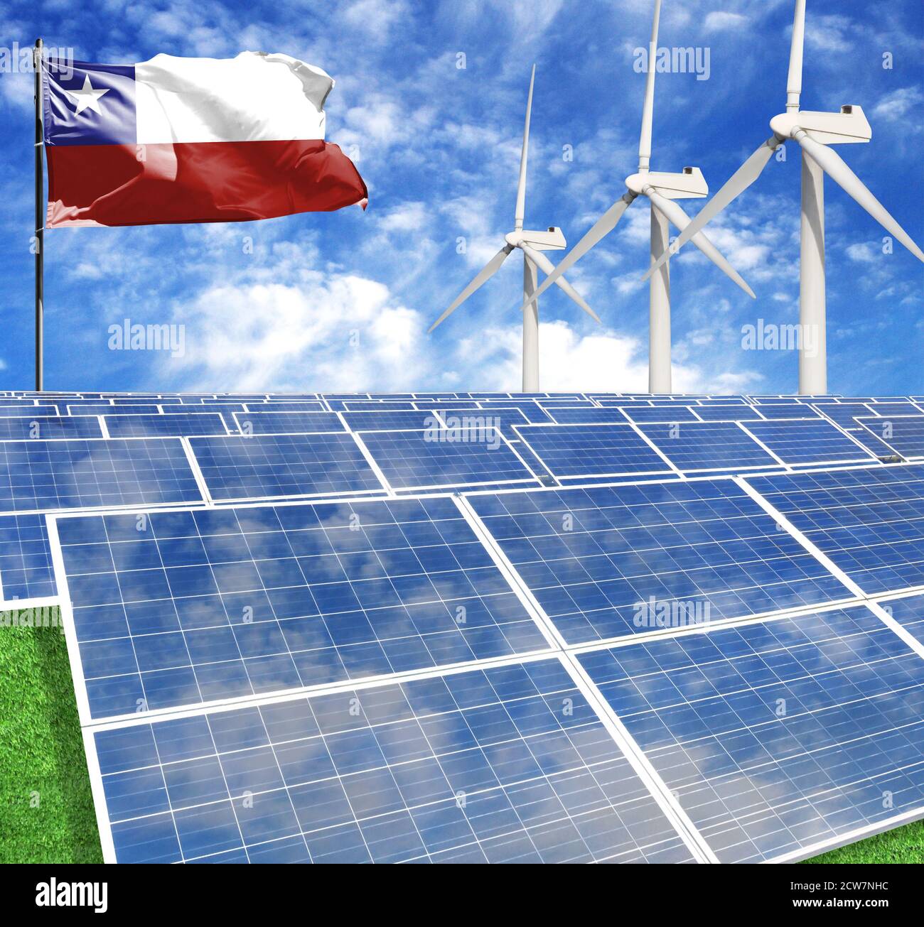 Solar panel wind turbine chile hi-res stock photography and images - Alamy