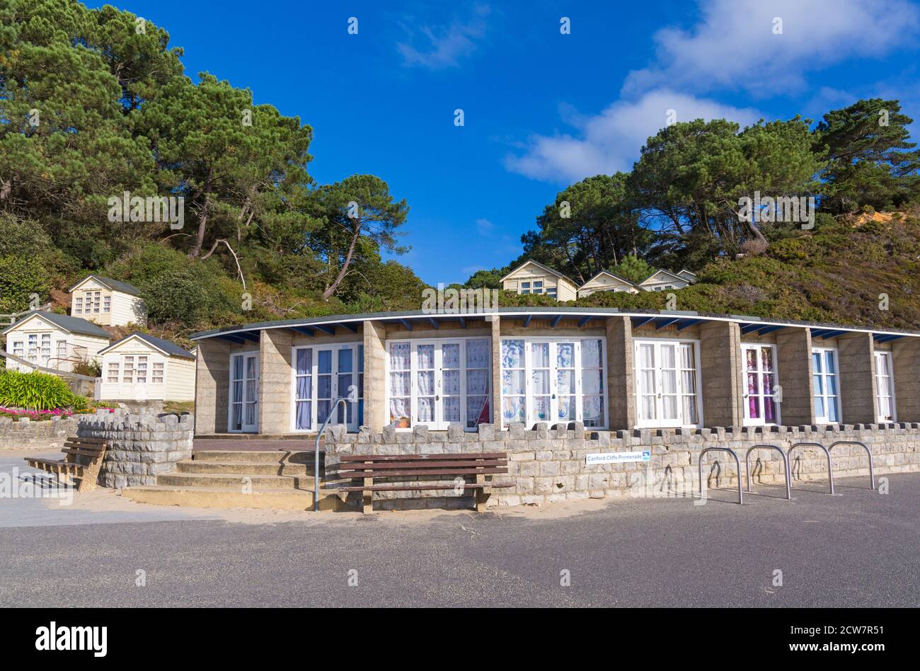 Canford Cliffs Promenade at Canford Cliffs, Poole, Dorset UK in