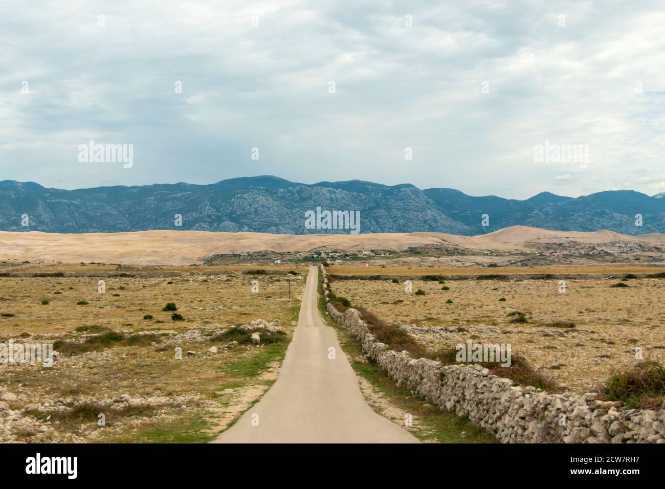 Velebit Mountain Range, Dinaric Alps, Croatia seen from island Pag Stock Photo