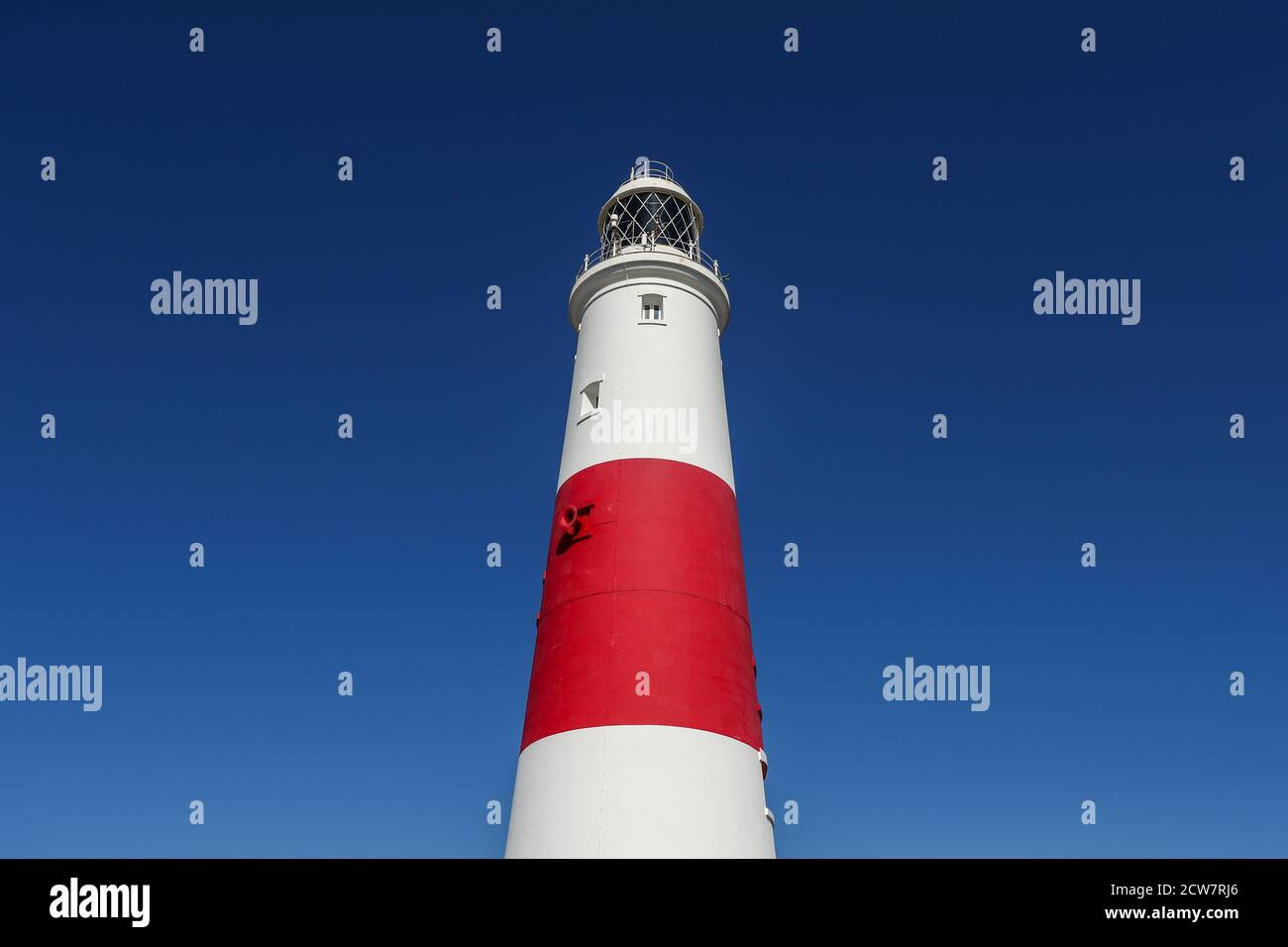 Portland Bill red and white Lighthouse, Isle of Portland, Dorset, UK Stock Photo