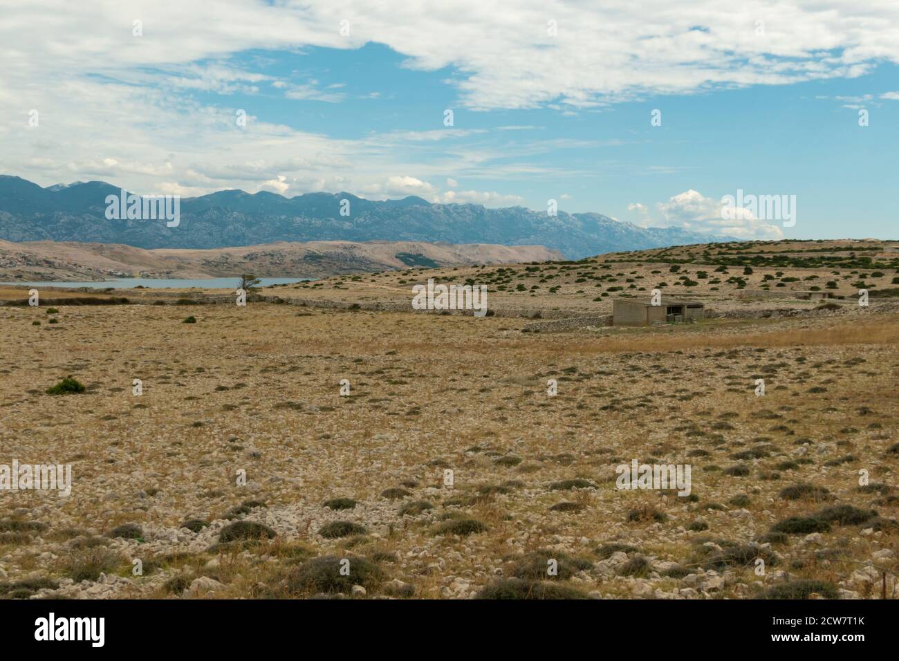 Velebit Mountain Range, Dinaric Alps, Croatia seen from island Pag Stock Photo