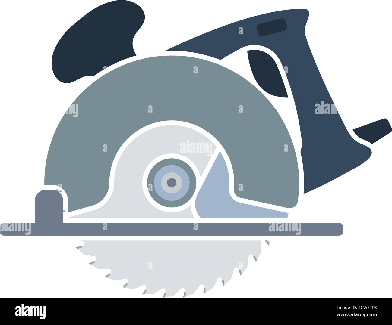 Circular Saw Icon. Flat Color Design. Vector Illustration Stock Vector ...