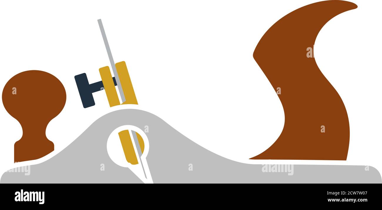 Jack-plane Tool Icon. Flat Color Design. Vector Illustration. Stock Vector