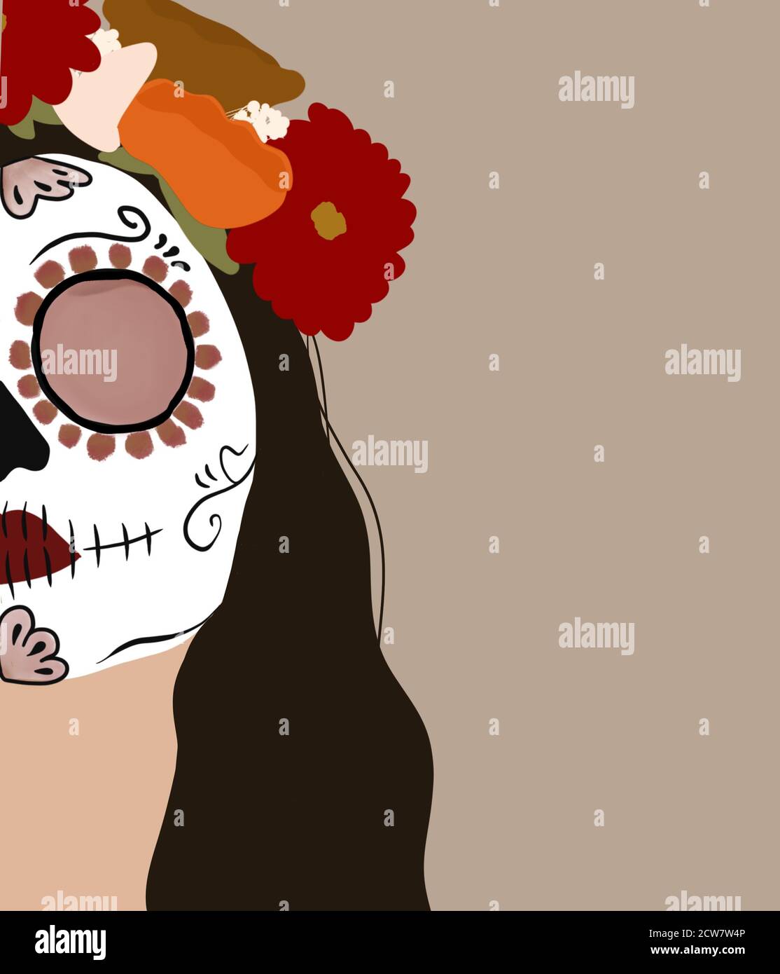 Illustration of a Mexican sugar skull Stock Photo