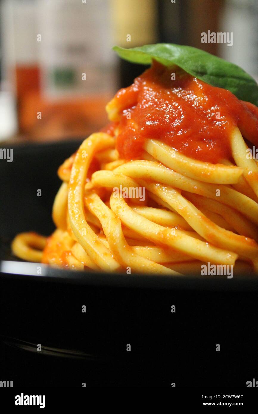 Typical Italian Spaghetti alla Chitarra Stock Photo