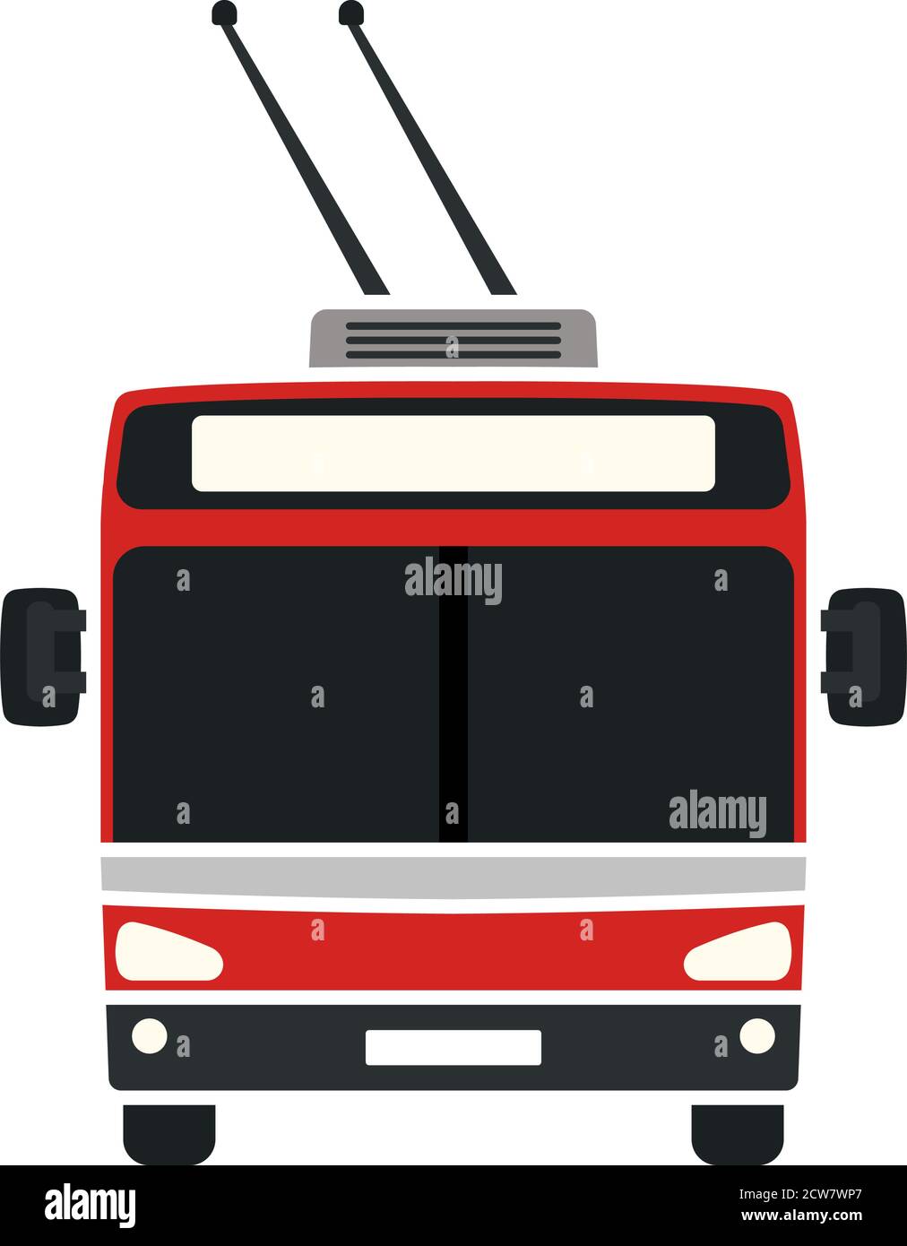 Trolleybus Icon. Flat Color Design. Vector Illustration. Stock Vector