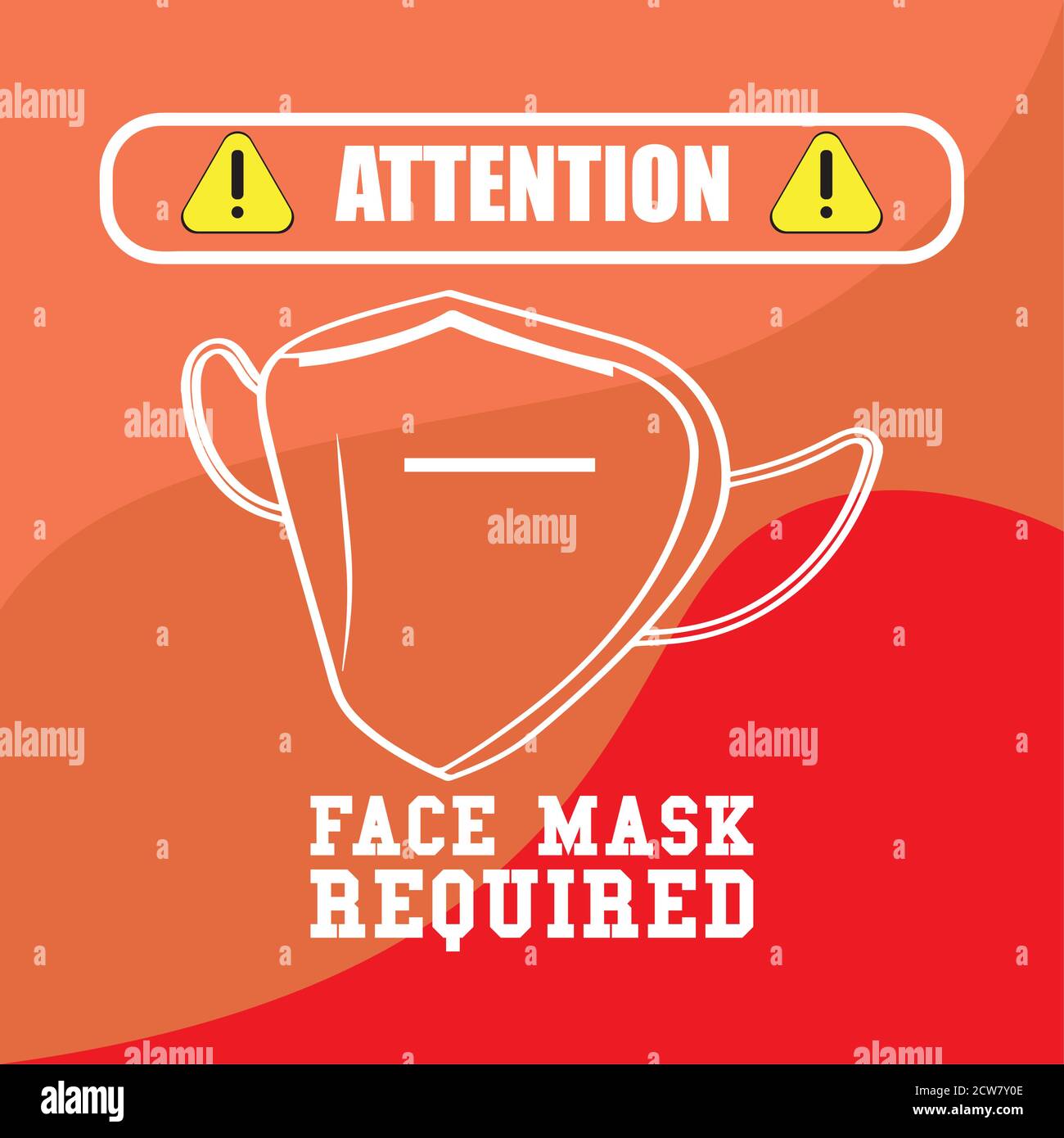 Face mask required poster. Covid19 prevention Vector Stock Vector