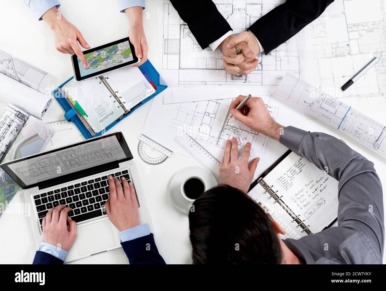 Architects discussing the project Stock Photo