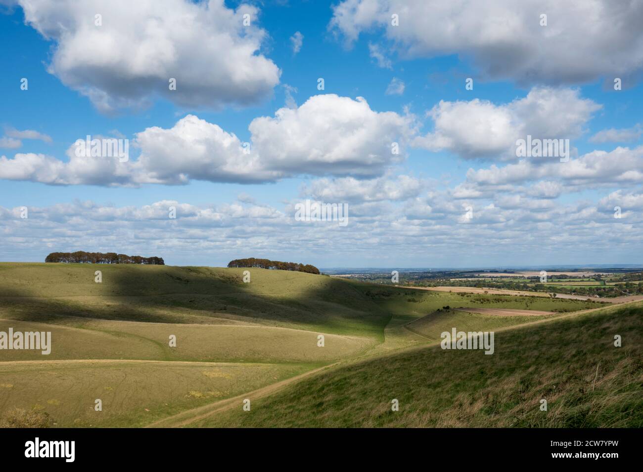 Devil's Punchbowl on Hackpen Hill beside the Ridge Way footpath, near Wantage, Oxfordshire, England, United Kingdom, Europe Stock Photo