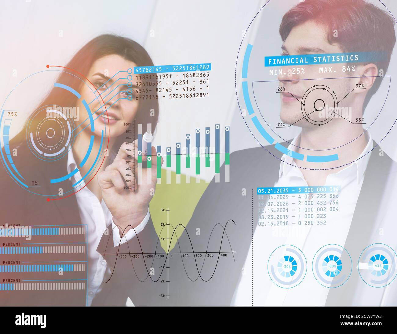 Business people using a virtual screen Stock Photo