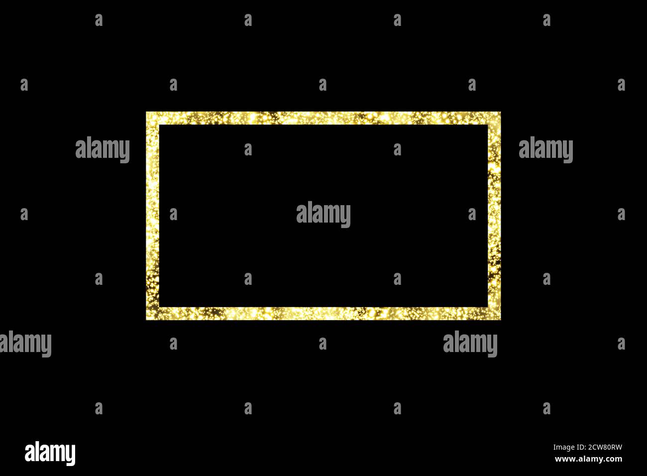 Golden frame with lights effects. Shining rectangle banner. Isolated on ...