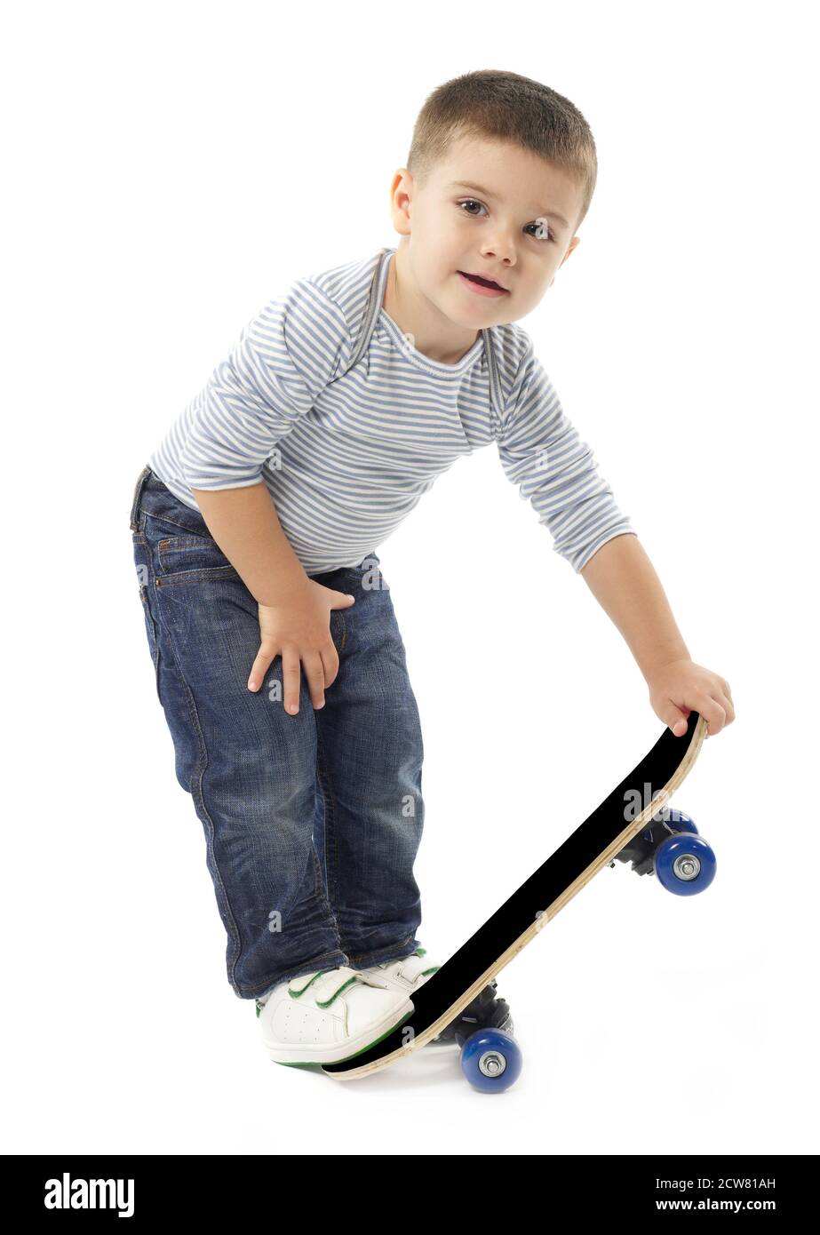 Kid with skateboard Stock Photo - Alamy