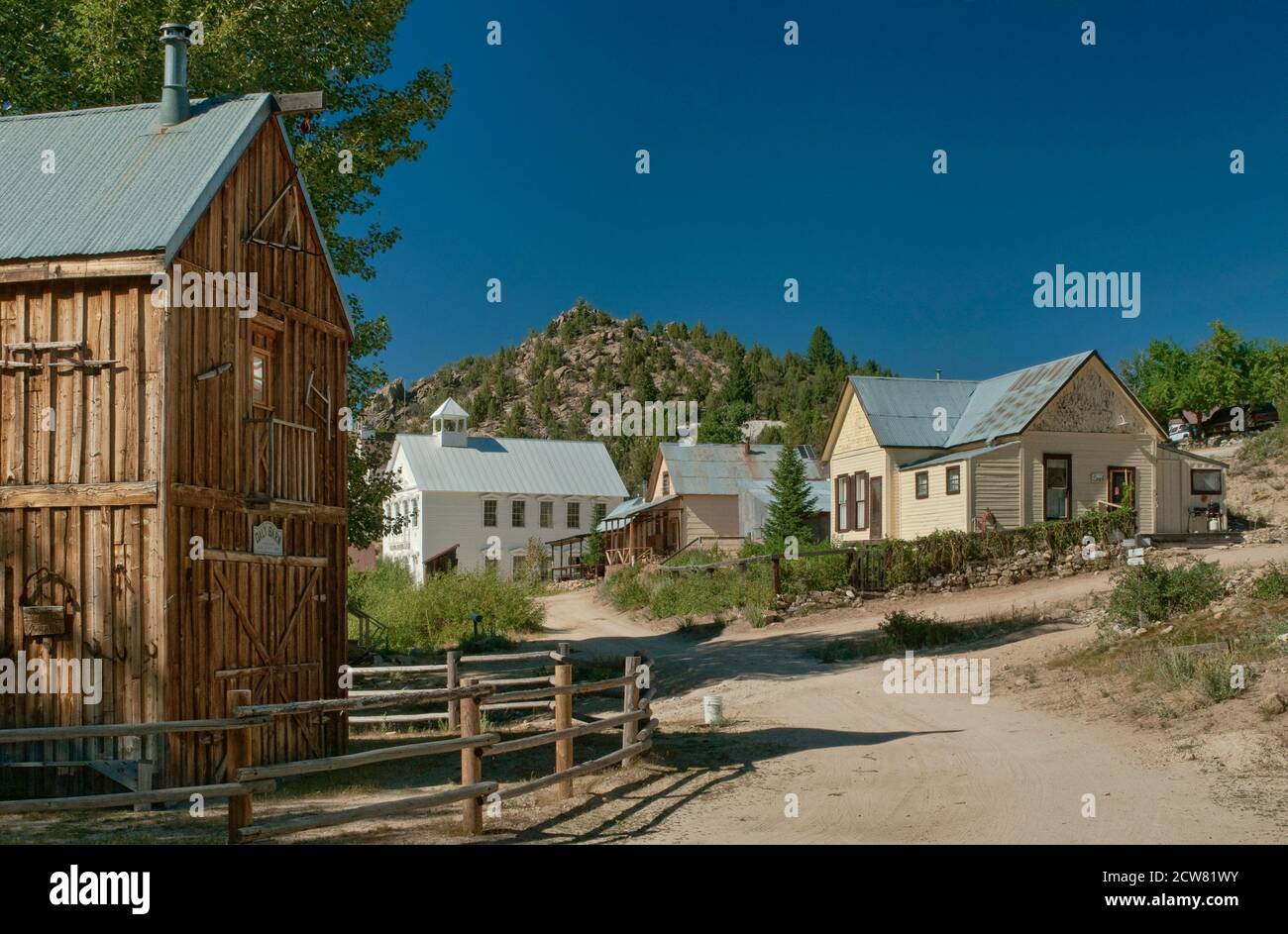 Historical buildings at Silver City ghost town in Owyhee Mountains