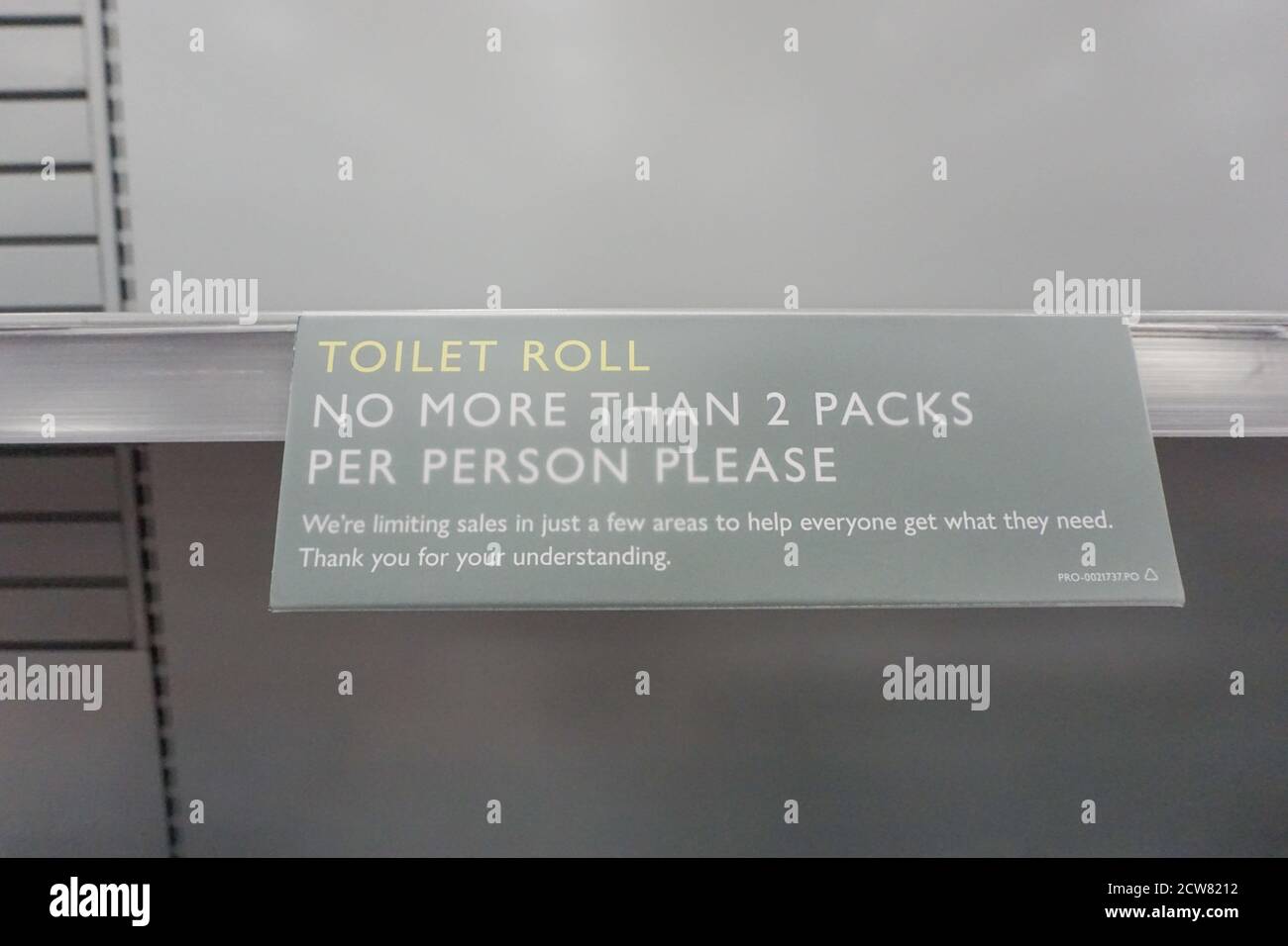 Sheffield: 28 September 2020: Almost empty shelves of toilet roll is ...