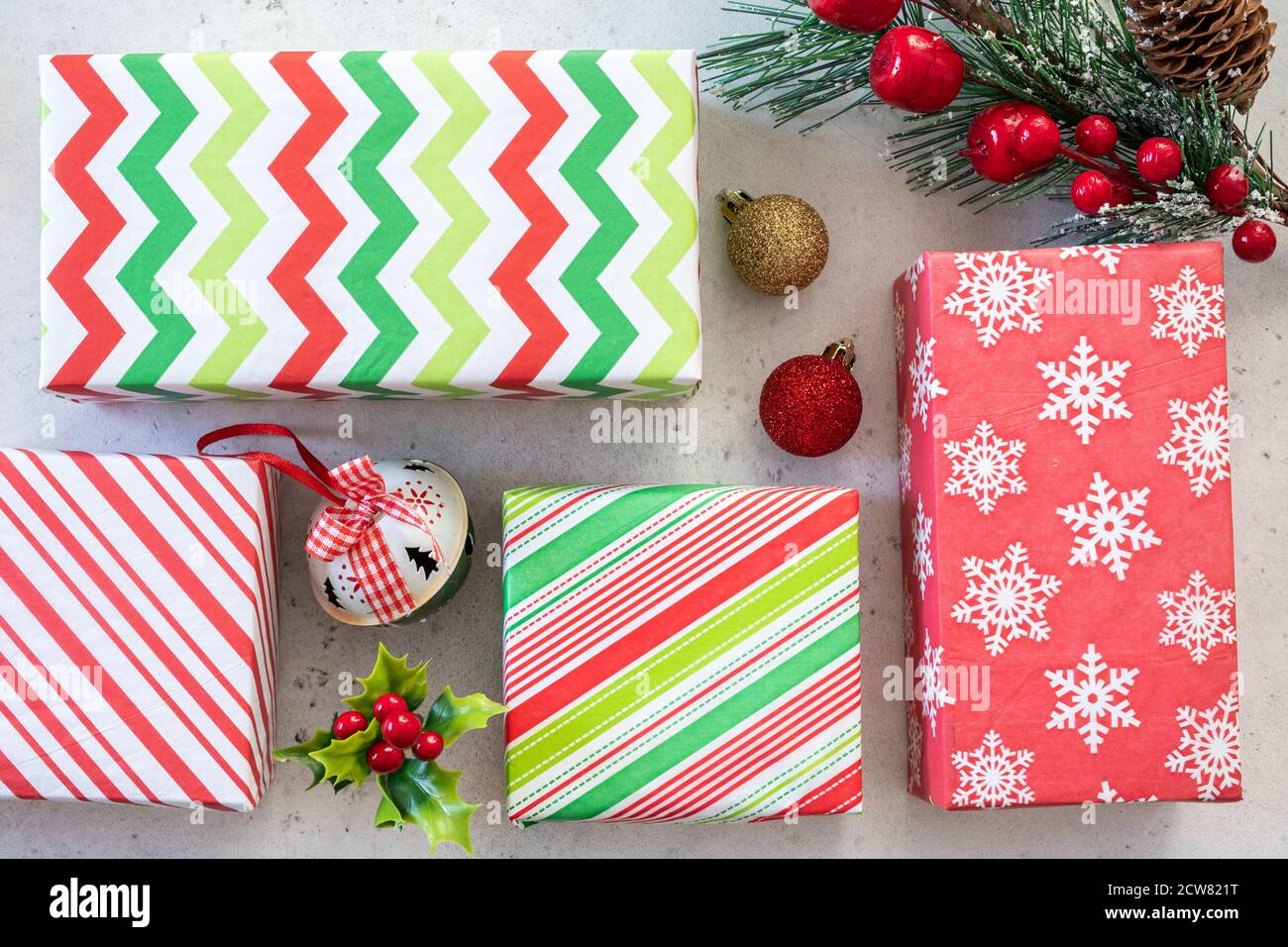 Christmas gift boxes Stock Photo - Alamy