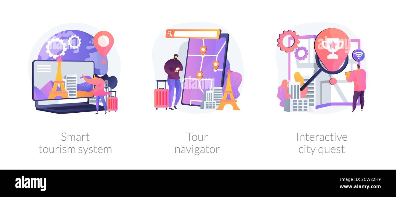 Sightseeing adventure planning abstract metaphors Stock Vector