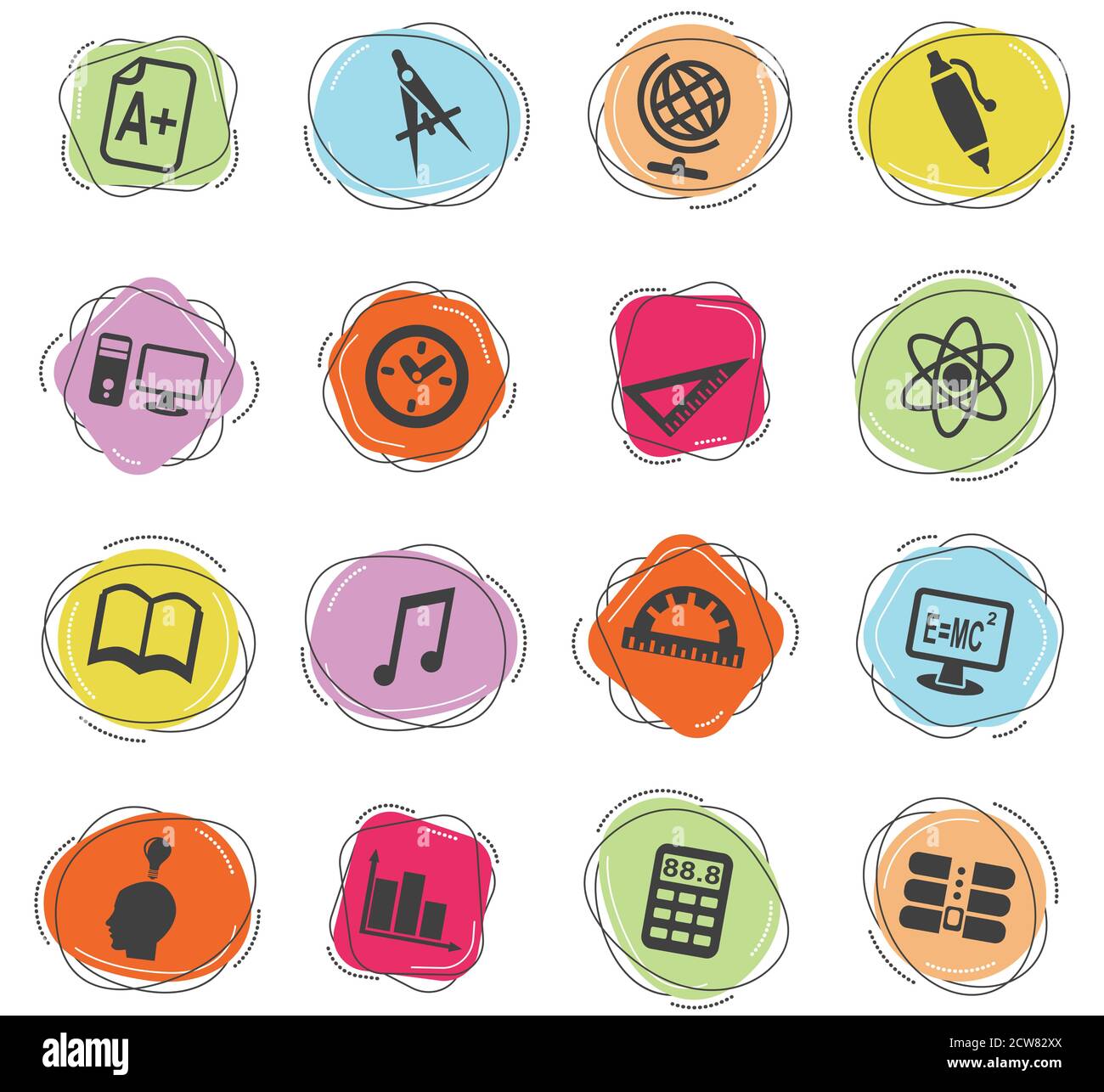 education icon set Stock Vector