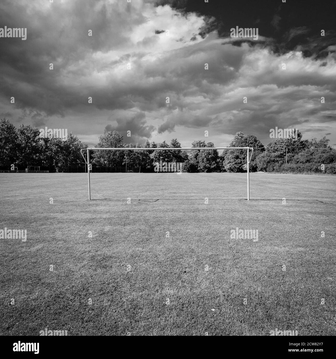 Football Field Black And White Photography