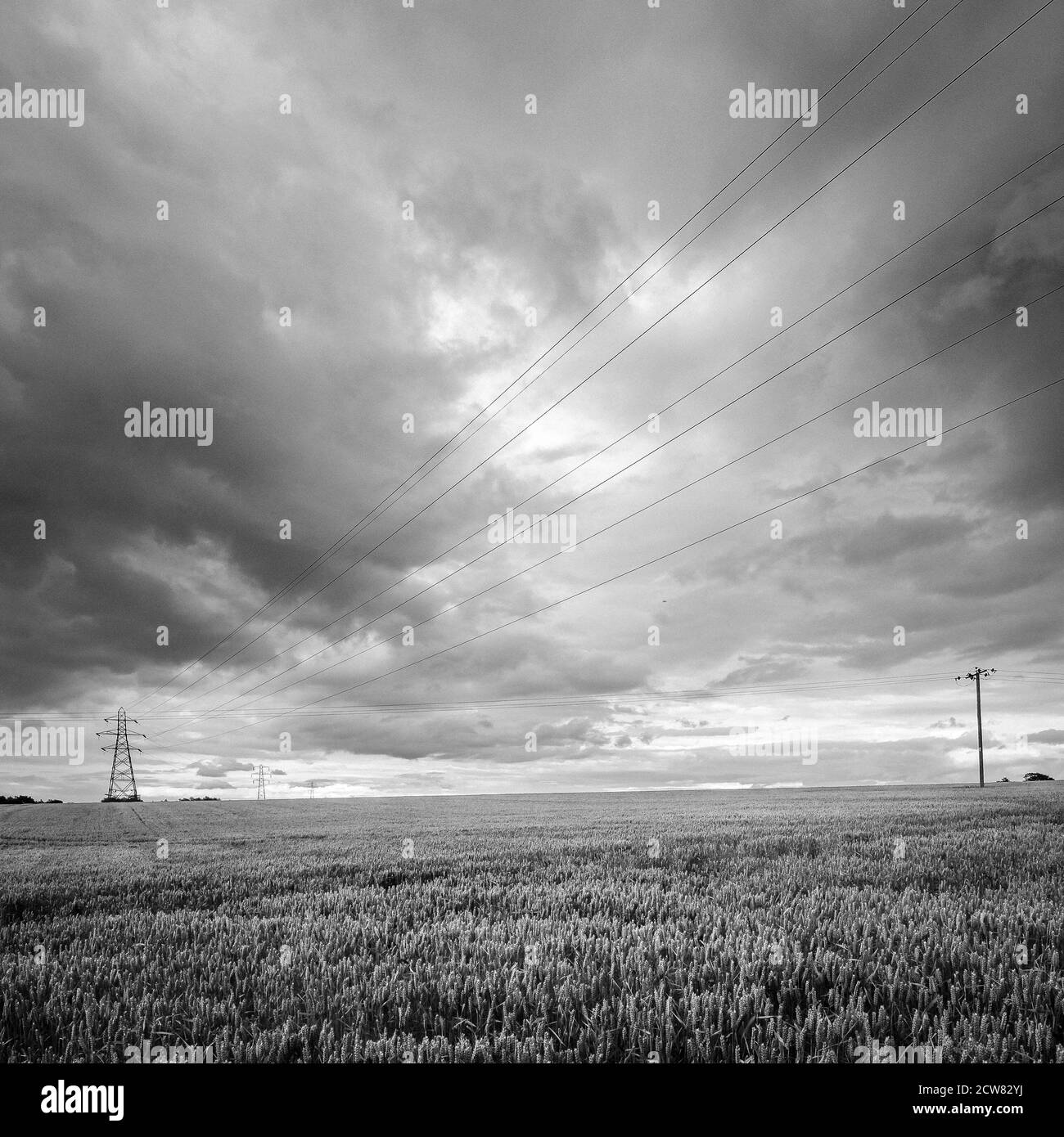 Storm clouds over suffolk Black and White Stock Photos & Images - Alamy