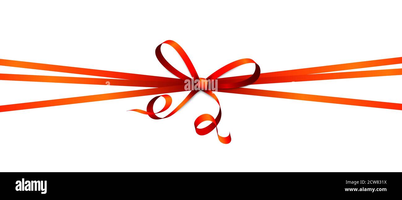 EPS 10 vector illustration of red colored ribbon bow isolated on white ...