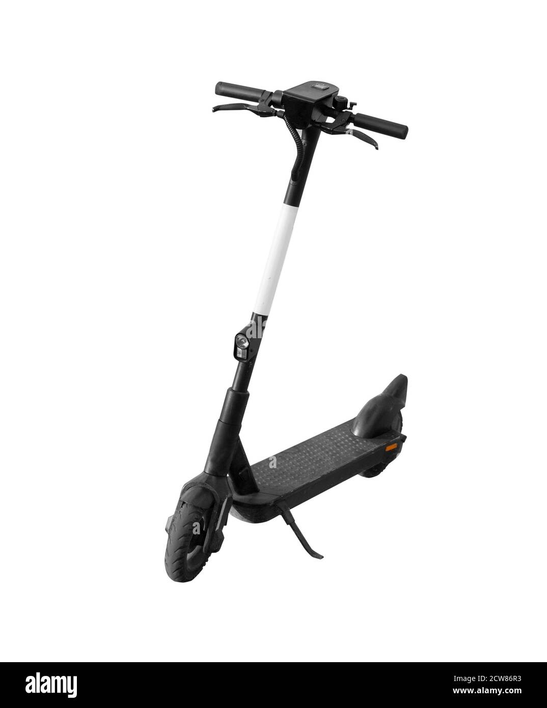 Electric kick scooter closeup isolated Stock Photo Alamy