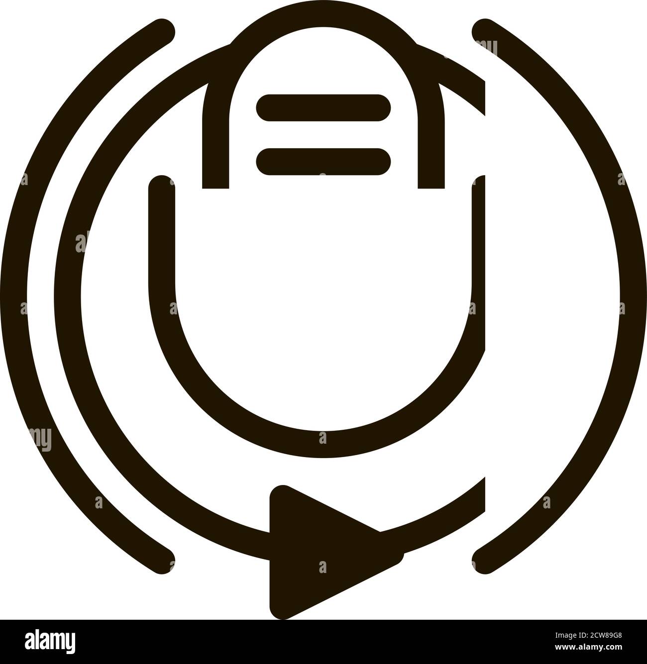 Broadcasting Microphone Icon Illustration Stock Vector