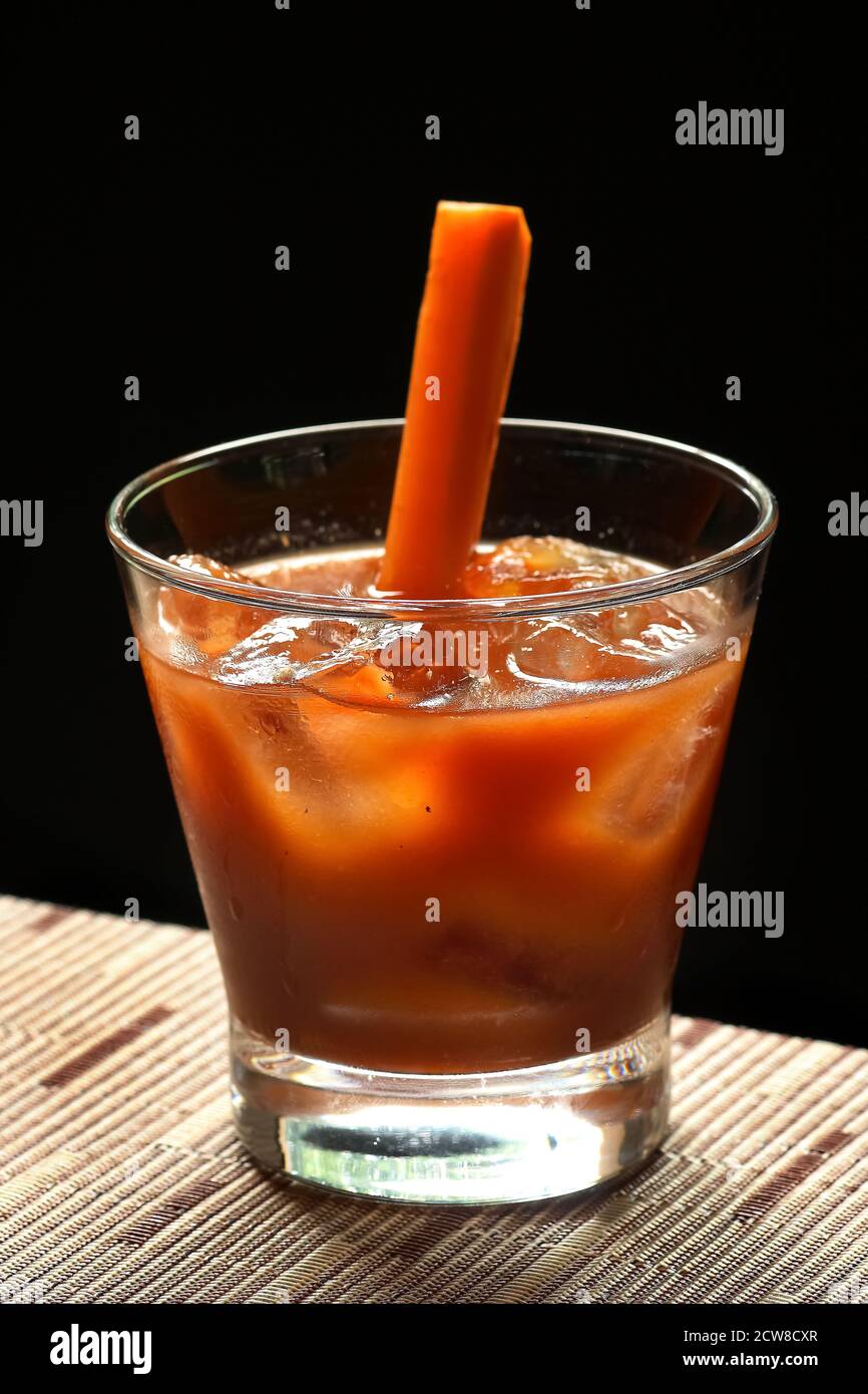 Bloody Mary, classic drink with vodka, tomato juice, Worcestershire