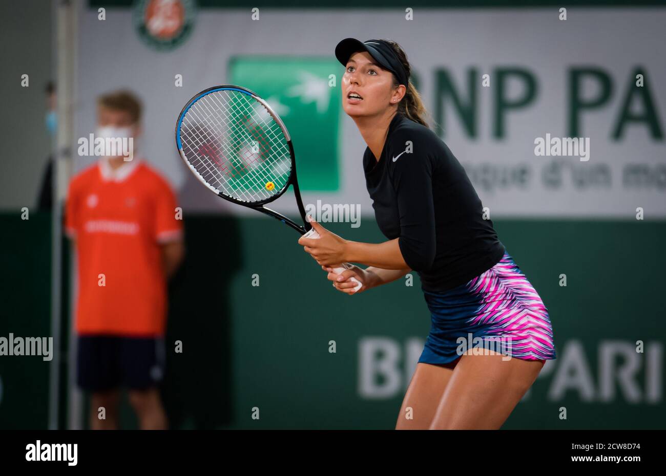 Oceane Dodin of France in action during the first round at the Roland Garros 2020, Grand Slam tennis tournament, on September 28, 2020 at Roland Garros stadium in Paris, France - Photo Rob Prange / Spain DPPI / DPPI Credit: LM/DPPI/Rob Prange/Alamy Live News Stock Photo