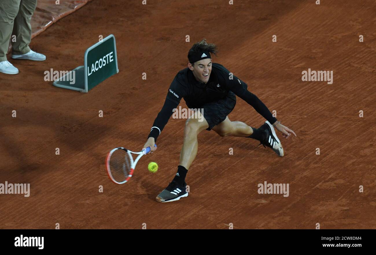 Paris France 28th Sep 2020 Roland Garros Paris French Open 2020 Day 2 280920 Dominic Thiem Aut First Round Match Credit Roger Parker Alamy Live News Stock Photo Alamy