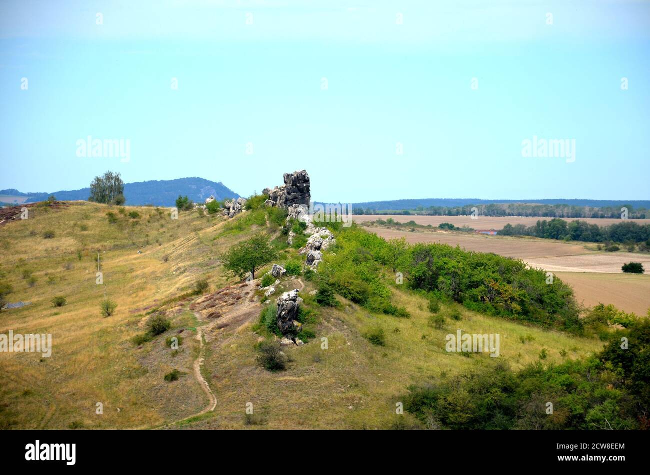 view at devils wall Weddersleben germany Stock Photo