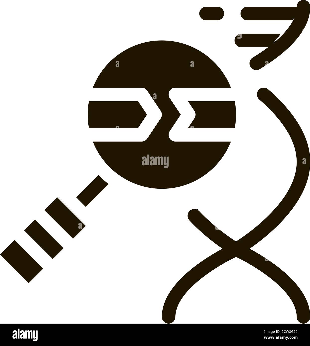 Molecule And Magnifier Icon Illustration Stock Vector
