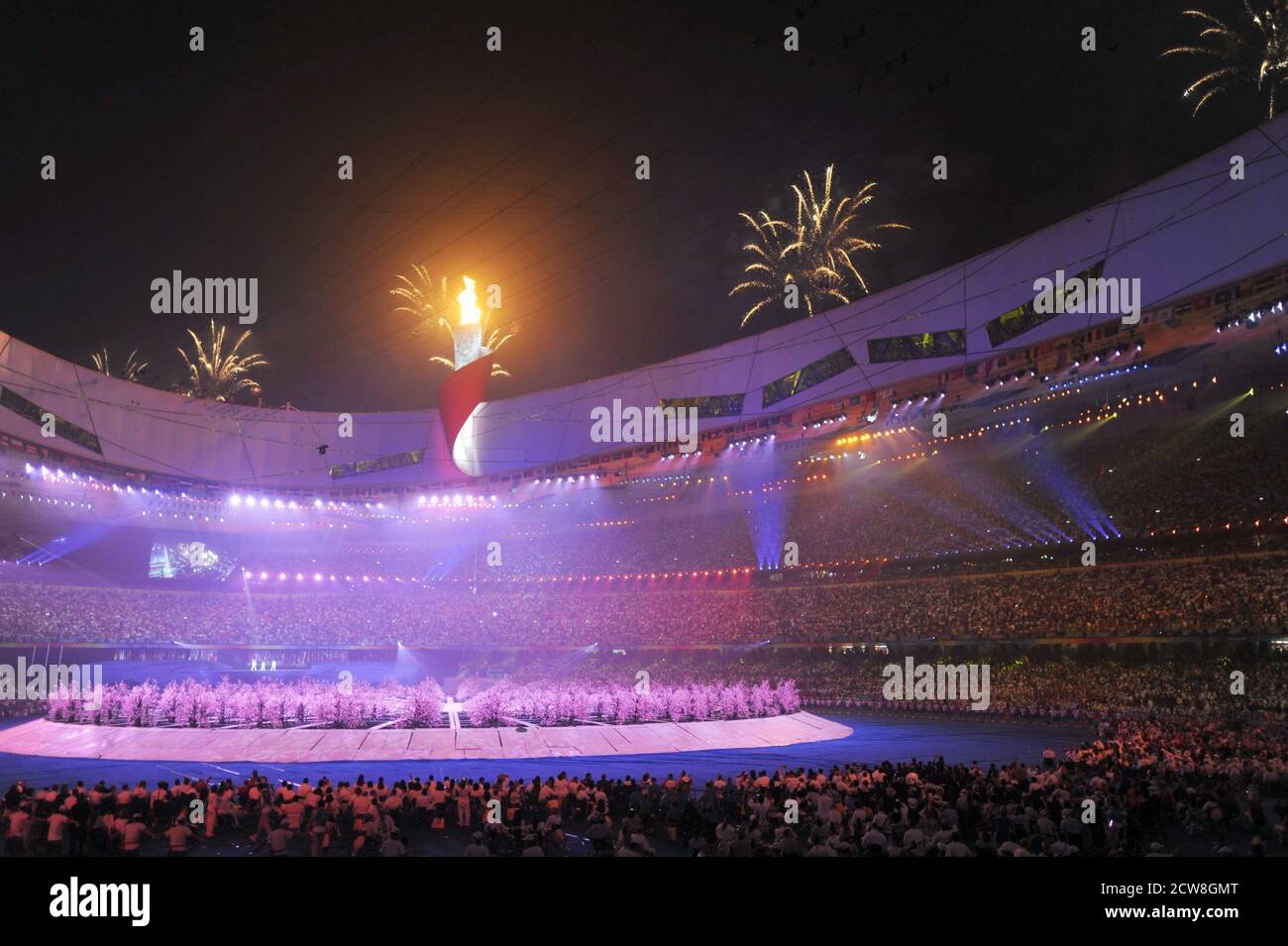 Beijing, China  September 6, 2008: Artistic performances at the Opening Ceremonies of the Beijing Paralympics at China's National Stadium, known as the Bird's Nest. ©Bob Daemmrich Stock Photo