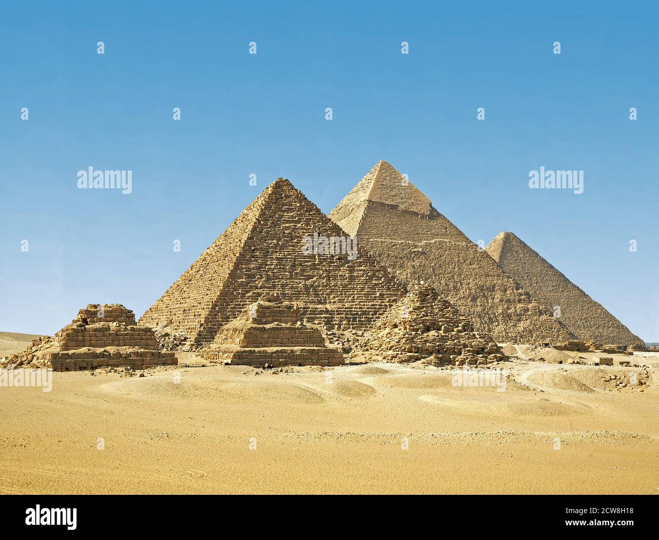 Egypte antique, les pyramides de Gizeh Stock Photo