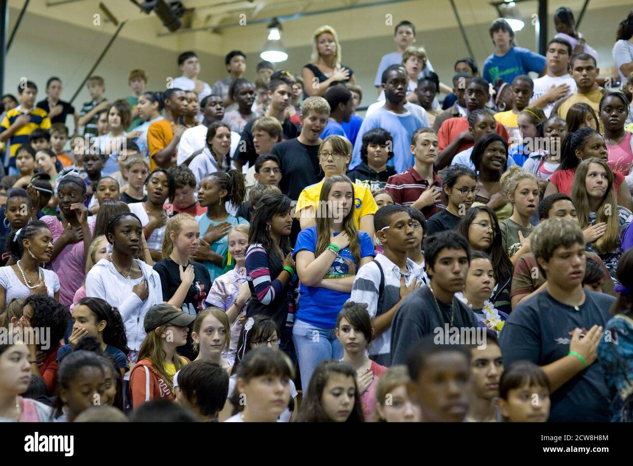 Pflugerville, TX June 2, 2008 Junior high school students recite the