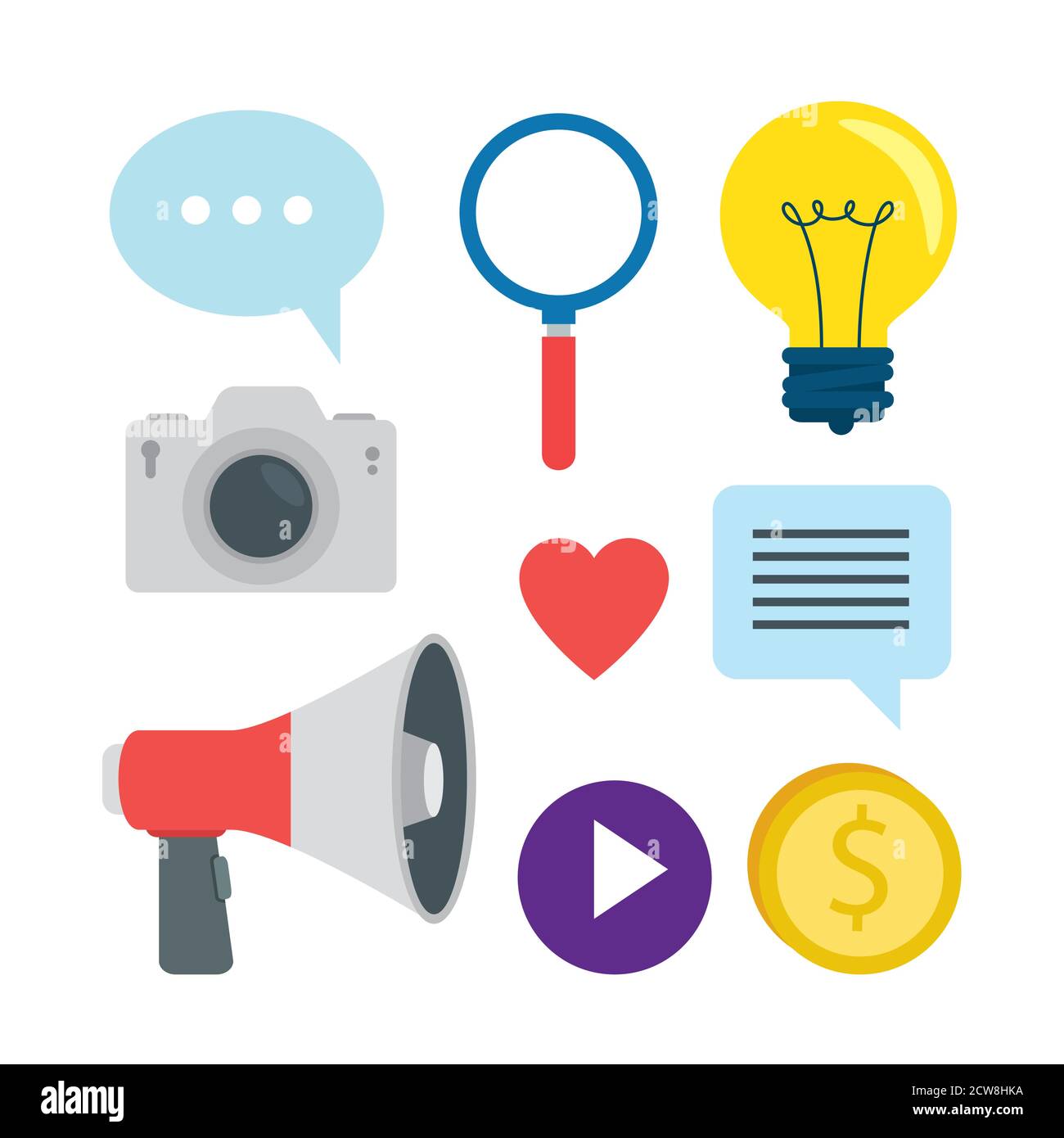 set icons of social media concept Stock Vector Image & Art - Alamy