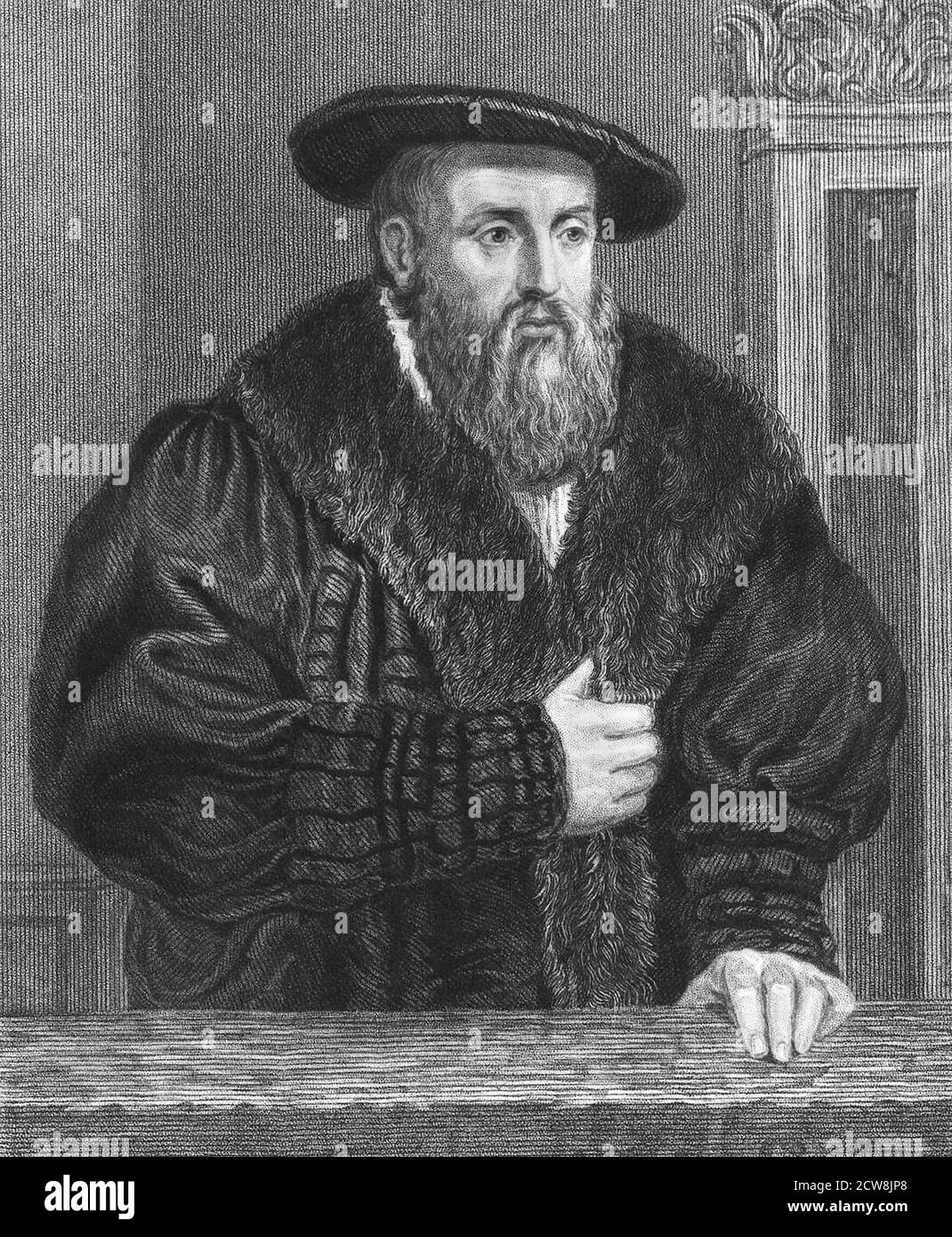 Portrait of  the German Astronomer, Johannes Kepler (1571-1630), 19th century etching Stock Photo
