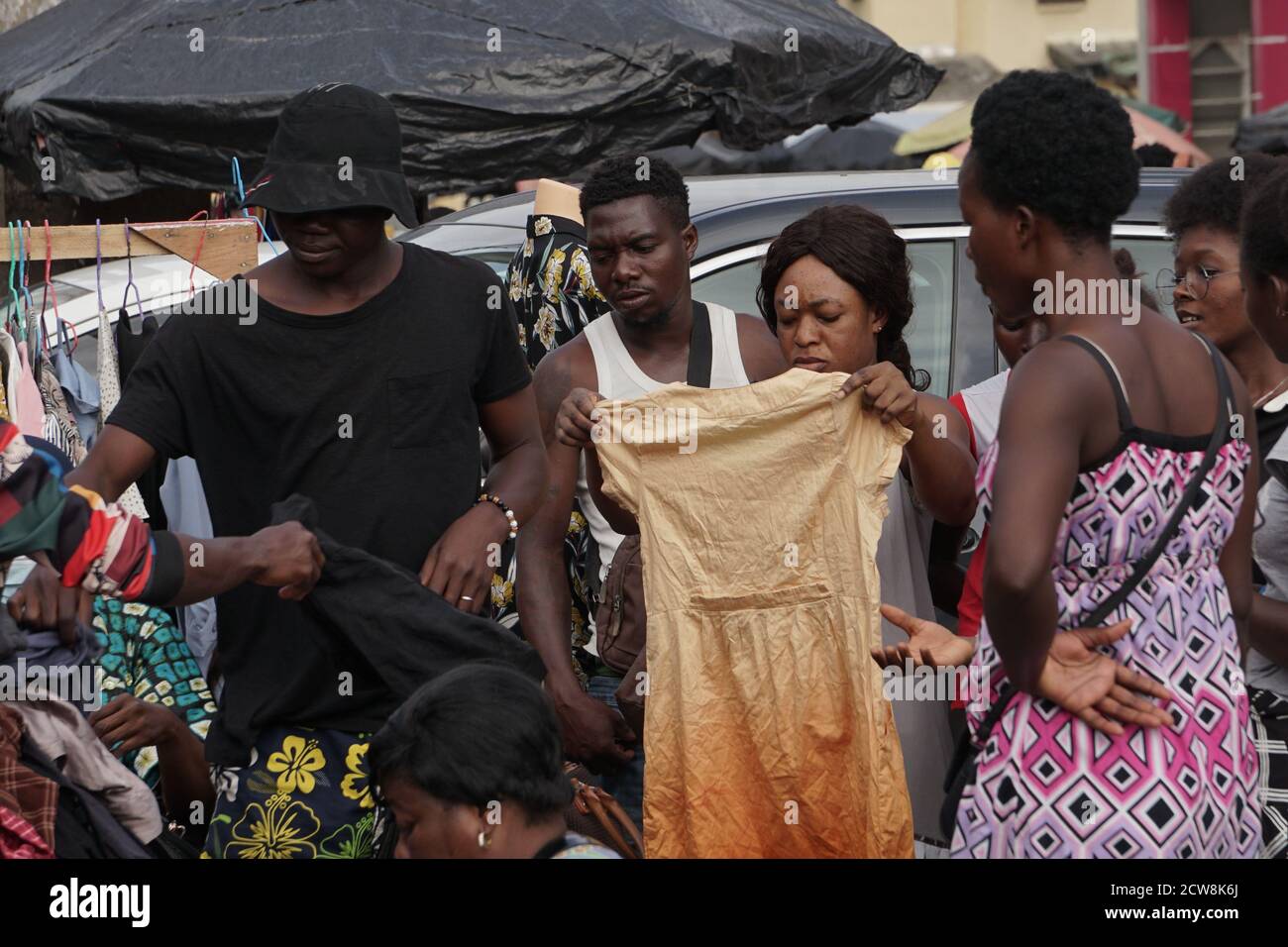 Second hand cloths market at cocody angré, Ivory Coast Stock Photo Alamy