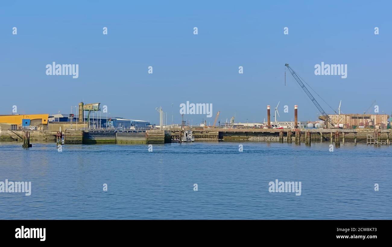 Dock in the harbour of of Boulogne sur mer, Oise, France, with