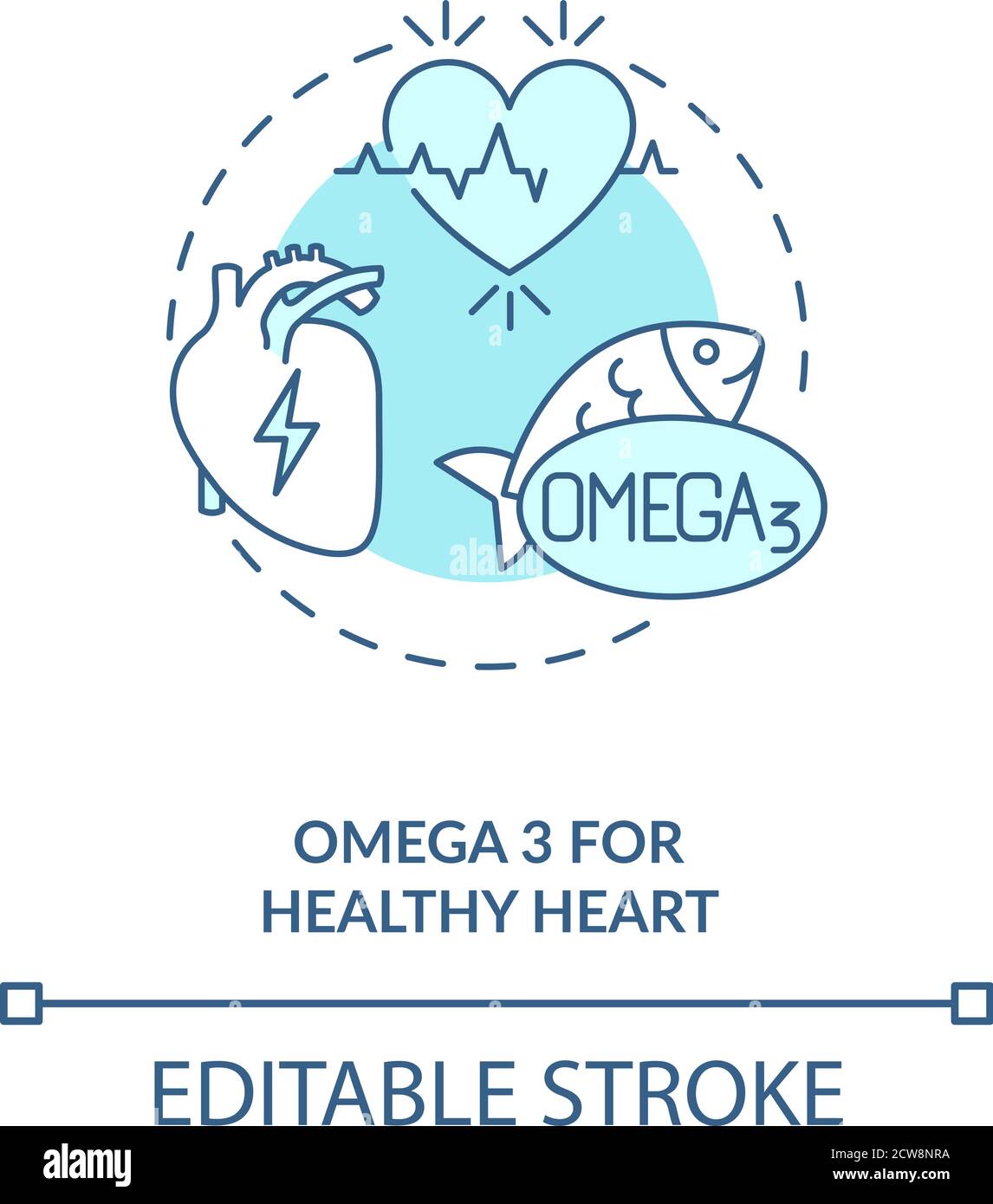 Omega 3 for healthy heart concept icon Stock Vector Image & Art Alamy