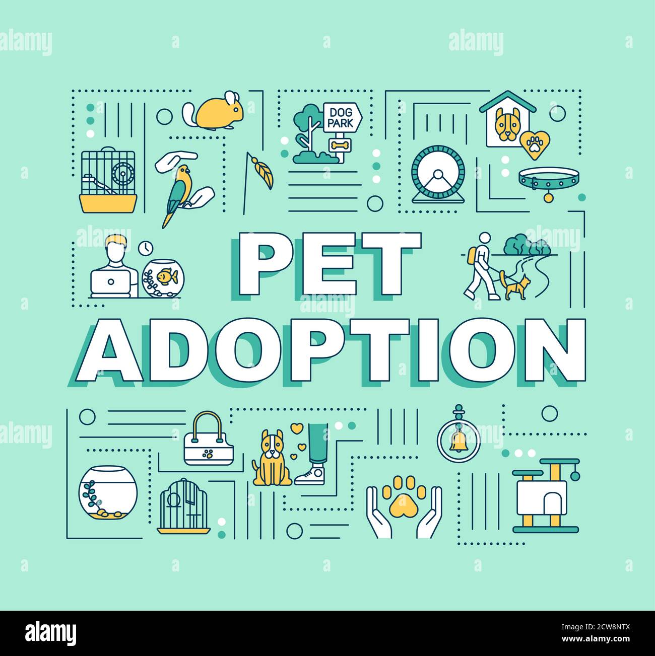 Pet adoption word concepts banner Stock Vector