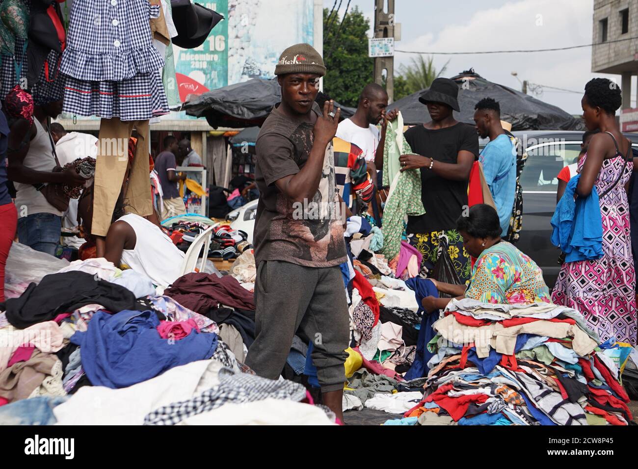 Second hand cloths market at cocody angré, Ivory Coast Stock Photo Alamy